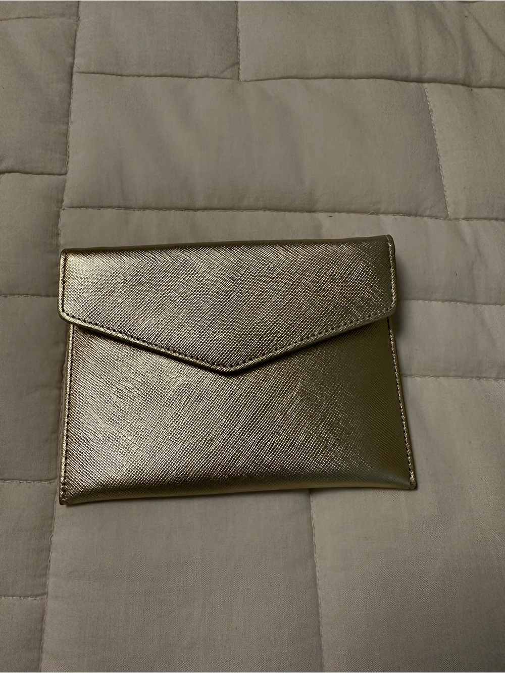 Halogen Metallic Gold Envelope Clutch